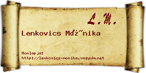 Lenkovics Mónika névjegykártya