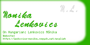 monika lenkovics business card